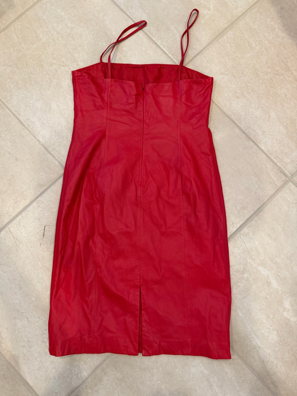 Ralph Lauren Vintage Red Leather Dress - Picture 3 of 7